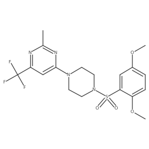 4-(4-((2,5-Dimethoxyphenyl)sulfonyl)piperazin-1-yl)-2-methyl-6-(trifluoromethyl)pyrimidine Structure