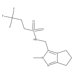 3,3,3-trifluoro-N-((2-methyl-2,4,5,6-tetrahydrocyclopenta[c]pyrazol-3-yl)methyl)propane-1-sulfonamide结构式