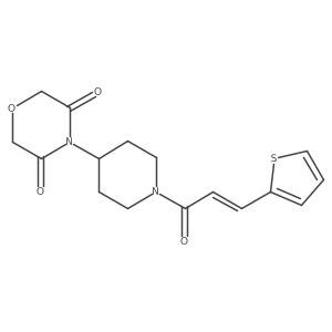 (E)-4-(1-(3-(thiophen-2-yl)acryloyl)piperidin-4-yl)morpholine-3,5-dione结构式