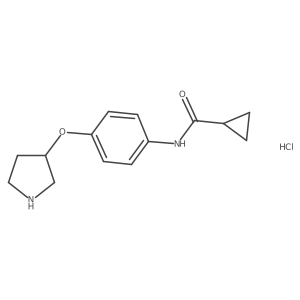 N-(4-(pyrrolidin-3-yloxy)phenyl)cyclopropanecarboxamide hydrochloride结构式
