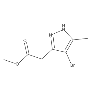 Methyl 2-(4-bromo-5-methyl-1H-pyrazol-3-yl)acetate结构式