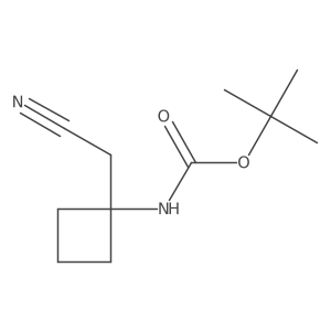tert-butyl N-[1-(cyanomethyl)cyclobutyl]carbamate结构式