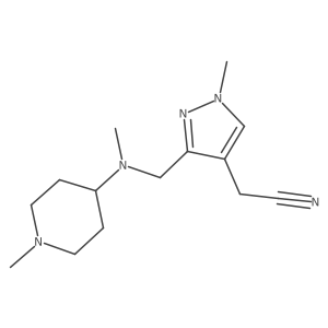 2-(1-methyl-3-{[methyl(1-methylpiperidin-4-yl)amino]methyl}-1H-pyrazol-4-yl)acetonitrile Structure