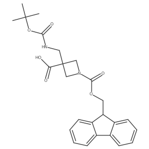 3-({[(tert-butoxy)carbonyl]amino}methyl)-1-{[(9H-fluoren-9-yl)methoxy]carbonyl}azetidine-3-carboxylic acid结构式