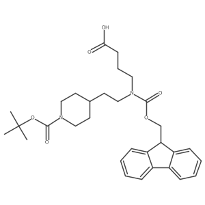 4-[(2-{1-[(tert-butoxy)carbonyl]piperidin-4-yl}ethyl)({[(9H-fluoren-9-yl)methoxy]carbonyl})amino]butanoic acid结构式