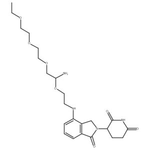 3-[4-[2-[1-Amino-2-[2-(2-ethoxyethoxy)ethoxy]ethoxy]ethylamino]-1-oxo-isoindolin-2-yl]piperidine-2,6-dione结构式