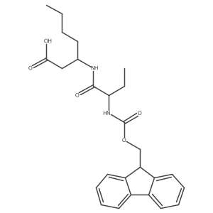 (3R)-3-[(2R)-2-({[(9H-fluoren-9-yl)methoxy]carbonyl}amino)butanamido]heptanoic acid Structure