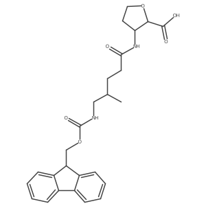 3-[5-({[(9H-fluoren-9-yl)methoxy]carbonyl}amino)-4-methylpentanamido]oxolane-2-carboxylic acid结构式