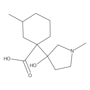 1-(3-Hydroxy-1-methylpyrrolidin-3-yl)-3-methylcyclohexane-1-carboxylic acid Structure