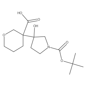 3-{1-[(Tert-butoxy)carbonyl]-3-hydroxypyrrolidin-3-yl}oxane-3-carboxylic acid Structure