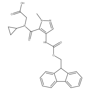2-{N-cyclopropyl-1-[4-({[(9H-fluoren-9-yl)methoxy]carbonyl}amino)-1-methyl-1H-pyrazol-5-yl]formamido}acetic acid Structure