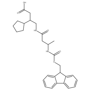 3-cyclopentyl-4-[3-({[(9H-fluoren-9-yl)methoxy]carbonyl}amino)butanamido]butanoic acid Structure