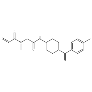 N-methyl-N-({[1-(4-methylbenzoyl)piperidin-4-yl]carbamoyl}methyl)prop-2-enamide结构式