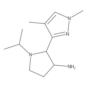 (2R,3R)-2-(1,4-dimethylpyrazol-3-yl)-1-propan-2-ylpyrrolidin-3-amine结构式