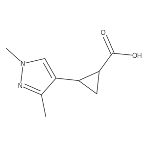 rac-(1R,2R)-2-(1,3-dimethyl-1H-pyrazol-4-yl)cyclopropane-1-carboxylic acid Structure