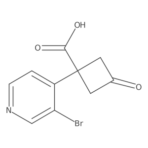 1-(3-Bromopyridin-4-yl)-3-oxocyclobutane-1-carboxylic acid结构式