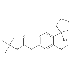 tert-butyl N-[4-(1-aminocyclopentyl)-3-methoxyphenyl]carbamate结构式