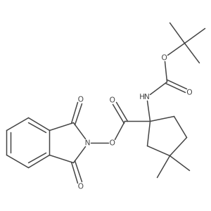 1,3-dioxo-2,3-dihydro-1H-isoindol-2-yl 1-{[(tert-butoxy)carbonyl]amino}-3,3-dimethylcyclopentane-1-carboxylate结构式