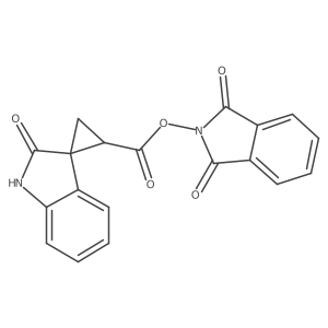 1,3-dioxo-2,3-dihydro-1H-isoindol-2-yl 2'-oxo-1',2'-dihydrospiro[cyclopropane-1,3'-indole]-3-carboxylate结构式