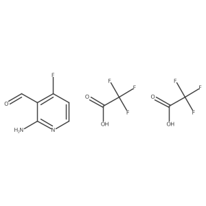 2-Amino-4-fluoropyridine-3-carbaldehyde,bis(trifluoroaceticacid)结构式