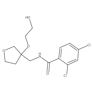 2,4-dichloro-N-{[3-(2-hydroxyethoxy)oxolan-3-yl]methyl}benzamide结构式