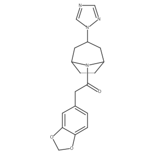1-((1R,5S)-3-(1H-1,2,4-triazol-1-yl)-8-azabicyclo[3.2.1]octan-8-yl)-2-(benzo[d][1,3]dioxol-5-yl)ethan-1-one结构式