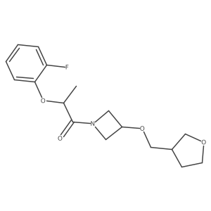 2-(2-Fluorophenoxy)-1-{3-[(oxolan-3-yl)methoxy]azetidin-1-yl}propan-1-one结构式
