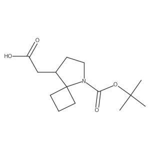 2-[5-[(2-Methylpropan-2-yl)oxycarbonyl]-5-azaspiro[3.4]octan-8-yl]acetic acid结构式