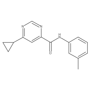 6-Cyclopropyl-N-(3-methylphenyl)pyrimidine-4-carboxamide结构式