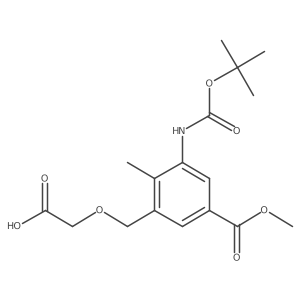 2-[(3-{[(Tert-butoxy)carbonyl]amino}-5-(methoxycarbonyl)-2-methylphenyl)methoxy]acetic acid结构式