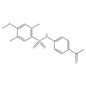 N-(4-acetylphenyl)-4-methoxy-2,5-dimethylbenzene-1-sulfonamide结构式