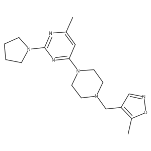 4-Methyl-6-{4-[(5-methyl-1,2-oxazol-4-yl)methyl]piperazin-1-yl}-2-(pyrrolidin-1-yl)pyrimidine结构式