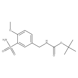 tert-butyl N-[(4-methoxy-3-sulfamoylphenyl)methyl]carbamate结构式