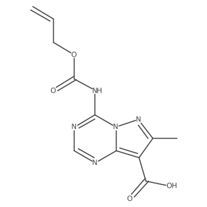7-Methyl-4-{[(prop-2-en-1-yloxy)carbonyl]amino}pyrazolo[1,5-a][1,3,5]triazine-8-carboxylic acid结构式