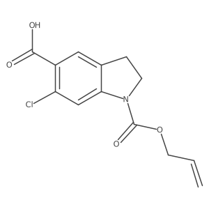 6-chloro-1-[(prop-2-en-1-yloxy)carbonyl]-2,3-dihydro-1H-indole-5-carboxylic acid结构式