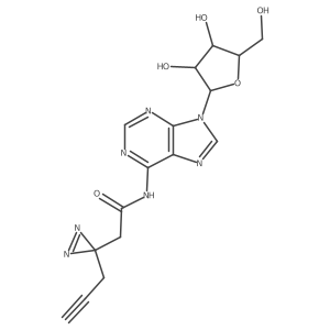 N-{9-[(2R,3R,4S,5R)-3,4-dihydroxy-5-(hydroxymethyl)oxolan-2-yl]-9H-purin-6-yl}-2-[3-(prop-2-yn-1-yl)-3H-diazirin-3-yl]acetamide Structure