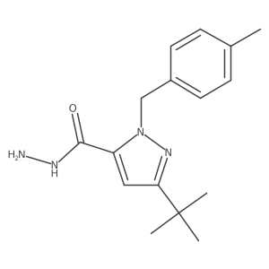 5-Tert-butyl-2-[(4-methylphenyl)methyl]pyrazole-3-carbohydrazide结构式