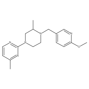 2-{4-[(6-Methoxypyridin-3-yl)methyl]-3-methylpiperazin-1-yl}-4-methylpyrimidine结构式
