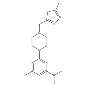 N,N,4-trimethyl-6-{4-[(5-methyl-1,3,4-oxadiazol-2-yl)methyl]piperazin-1-yl}pyrimidin-2-amine结构式