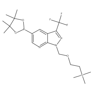 5-(4,4,5,5-Tetramethyl-1,3,2-dioxaborolan-2-yl)-3-(trifluoromethyl)-1-((2-(trimethylsilyl)ethoxy)methyl)-1H-pyrazolo[3,4-b]pyridine Structure