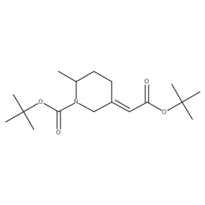 Tert-butyl 2-methyl-5-[2-[(2-methylpropan-2-yl)oxy]-2-oxoethylidene]piperidine-1-carboxylate结构式