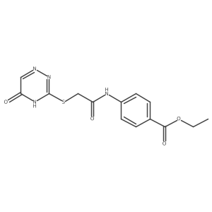 ethyl 4-[2-(5-oxo-4H-1,2,4-triazin-3-ylthio)acetylamino]benzoate结构式