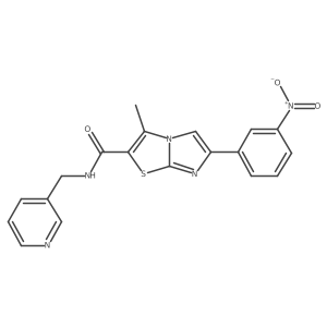 3-methyl-6-(3-nitrophenyl)-N-(pyridin-3-ylmethyl)imidazo[2,1-b]thiazole-2-carboxamide结构式