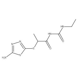 2-((5-Amino-1,3,4-thiadiazol-2-yl)thio)-N-(ethylcarbamoyl)propanamide Structure