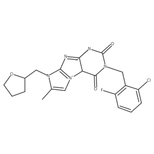 2-[(2-chloro-6-fluorophenyl)methyl]-4,7-dimethyl-6-(oxolan-2-ylmethyl)-9aH-purino[7,8-a]imidazol-9-ium-1,3-dione结构式
