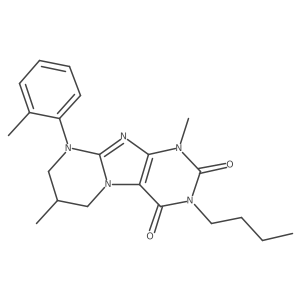 3-butyl-1,7-dimethyl-9-(o-tolyl)-6,7,8,9-tetrahydropyrimido[2,1-f]purine-2,4(1H,3H)-dione结构式