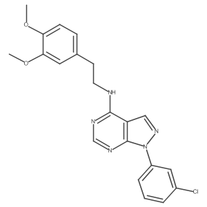 1-(3-chlorophenyl)-N-[2-(3,4-dimethoxyphenyl)ethyl]-1H-pyrazolo[3,4-d]pyrimidin-4-amine Structure