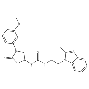 1-(1-(3-methoxyphenyl)-5-oxopyrrolidin-3-yl)-3-(2-(2-methyl-1H-indol-1-yl)ethyl)urea Structure