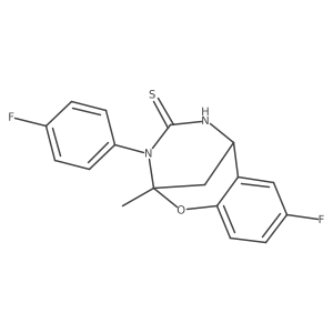 8-fluoro-3-(4-fluorophenyl)-2-methyl-5,6-dihydro-2H-2,6-methanobenzo[g][1,3,5]oxadiazocine-4(3H)-thione结构式
