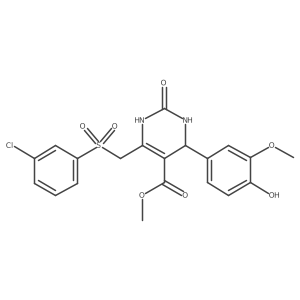 methyl 6-[(3-chlorophenyl)sulfonylmethyl]-4-(4-hydroxy-3-methoxy-phenyl)-2-oxo-3,4-dihydro-1H-pyrimidine-5-carboxylate Structure